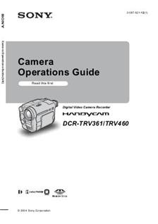 Sony DCR TRV 361 E manual. Camera Instructions.